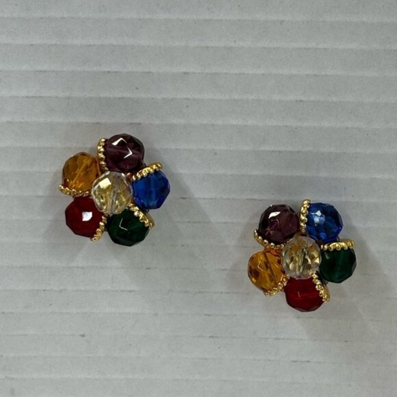 Lot of vintage sparkling statement clip on earrings - Picture 11 of 16